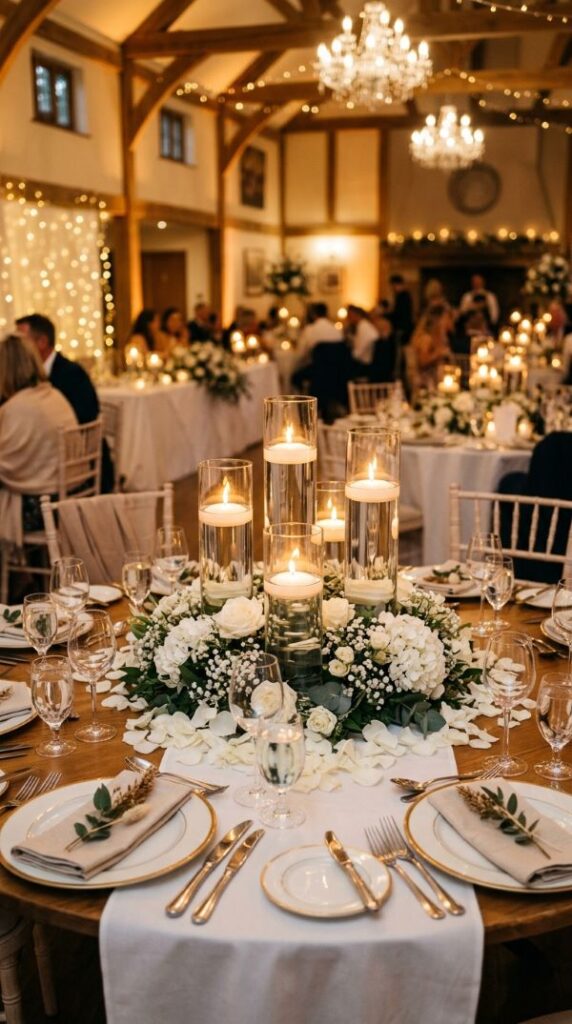 Floating Candles in Glass Cylinders
