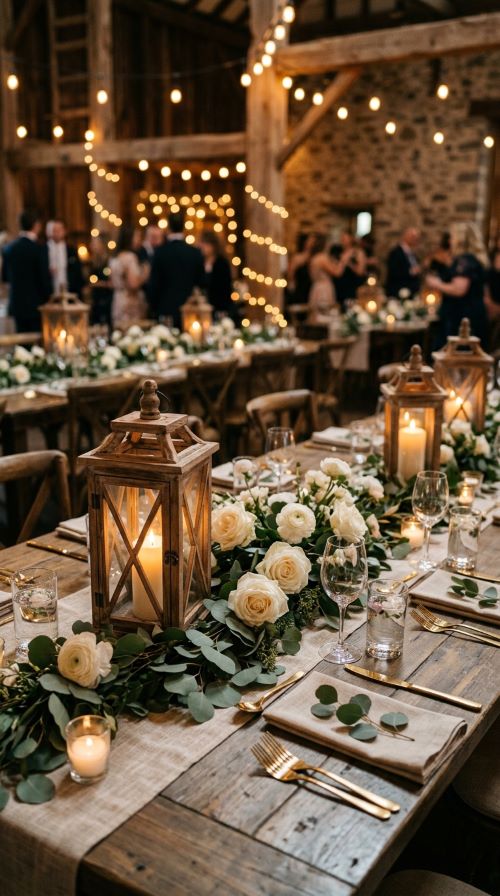 Wooden Lantern Centerpieces