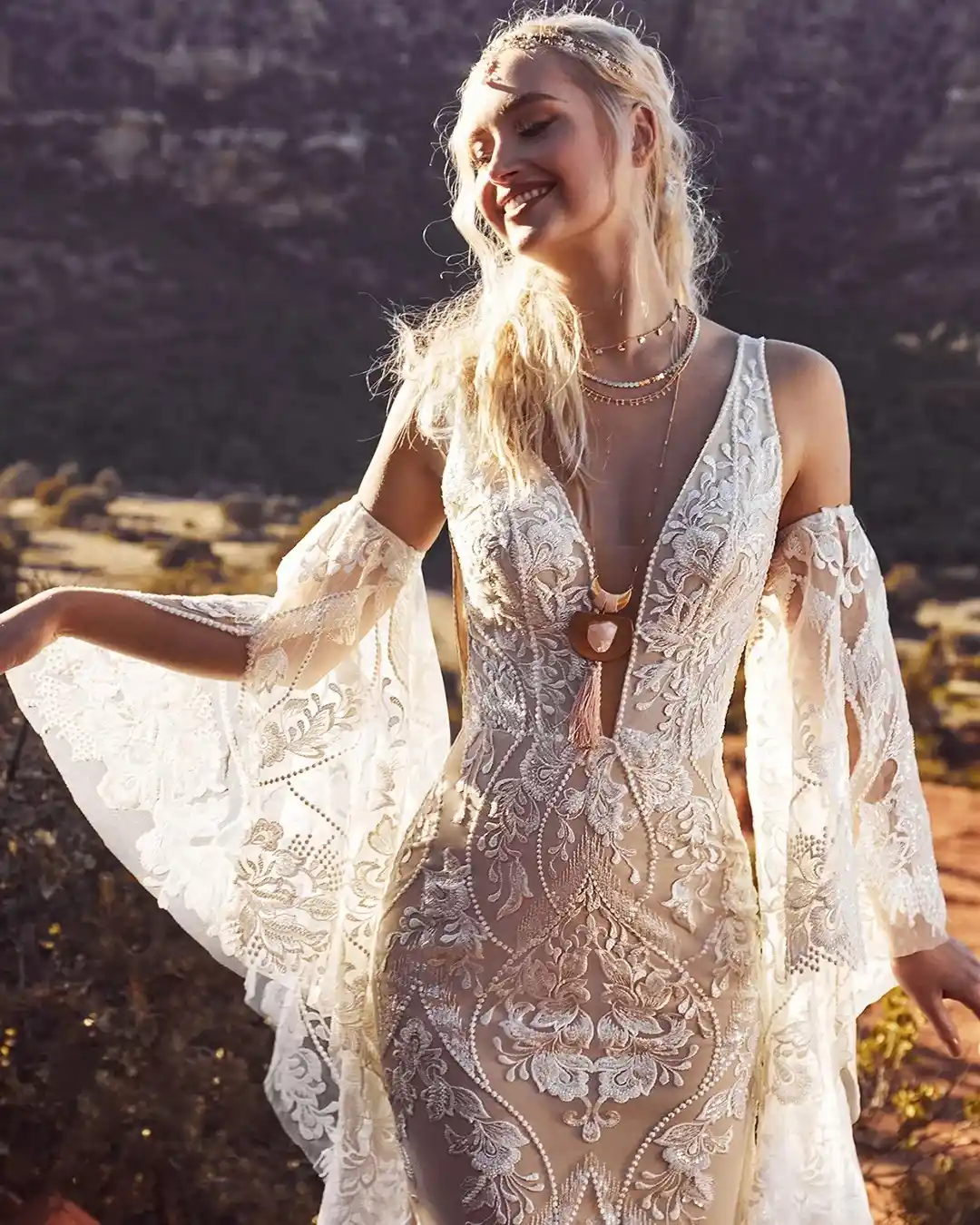 Bell Sleeve Bohemian Dress