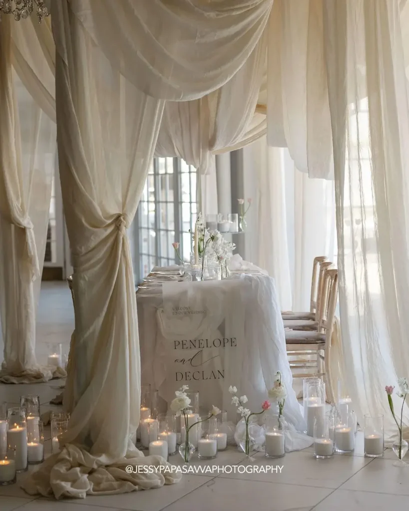 Sheer Draped Fabric Frame
