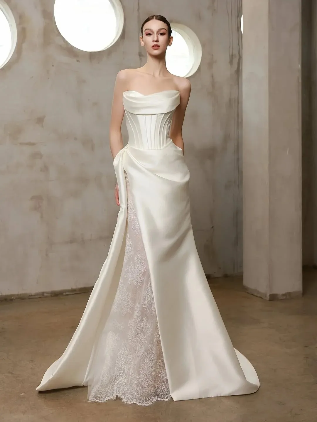 Draped Satin Dress