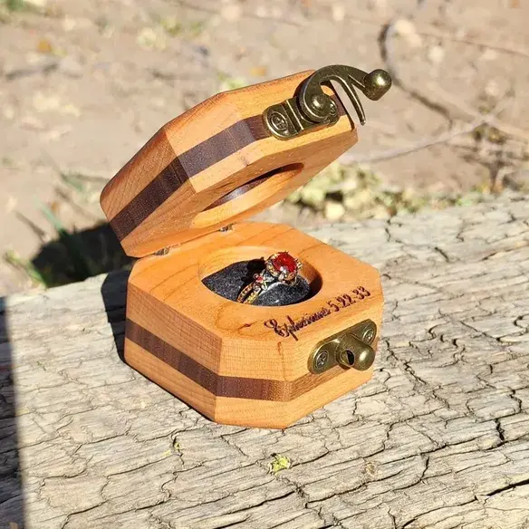 Rustic Wooden Ring Box