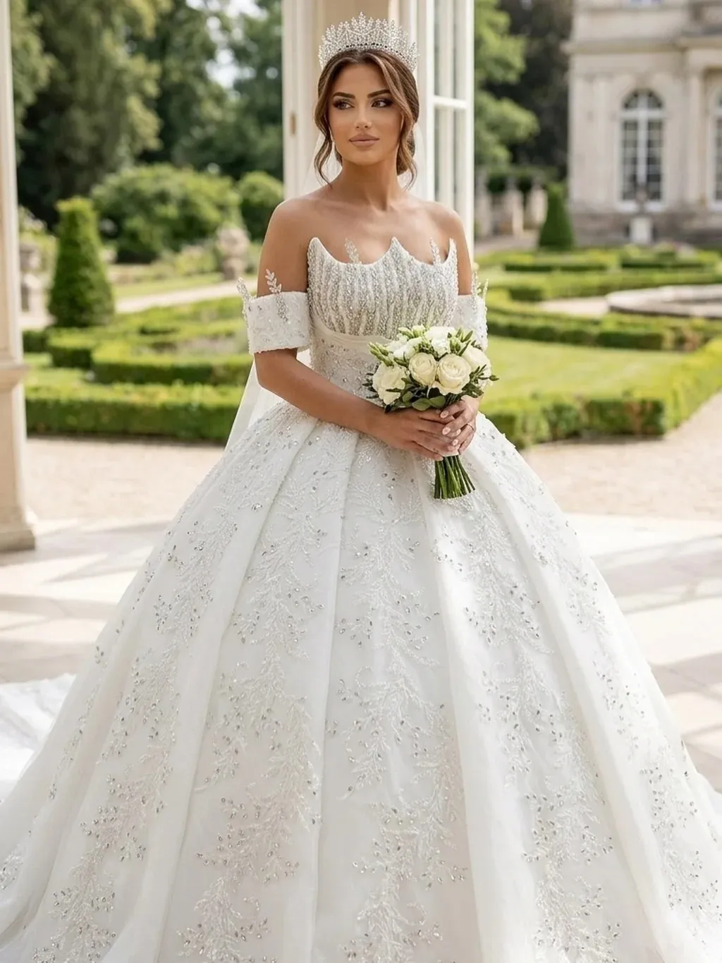 Off-Shoulder Royal Dress