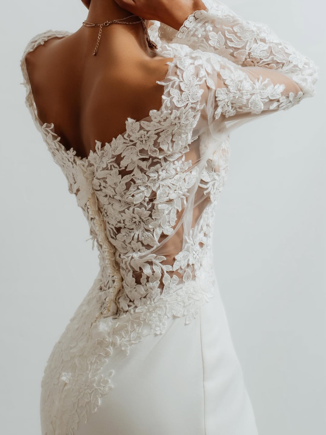 Illusion Sleeves with Delicate Embroidery
