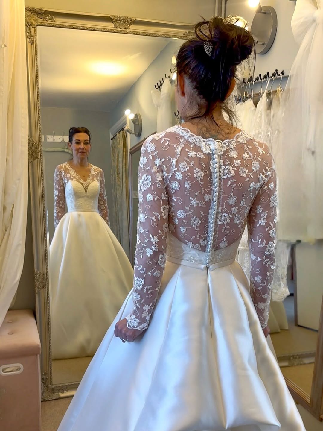 Button-Back Sleeve Dress