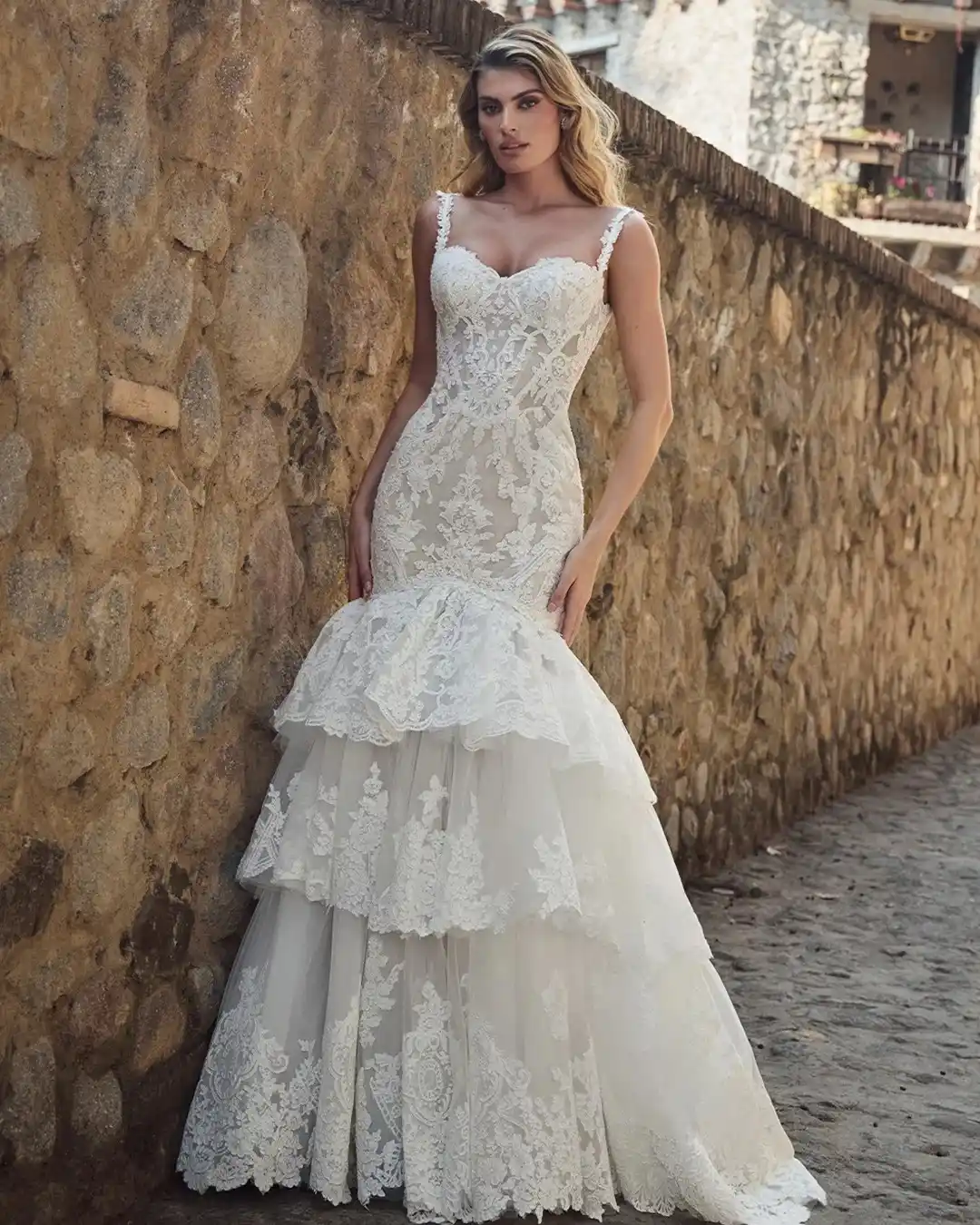 Lace Strap Mermaid Dress