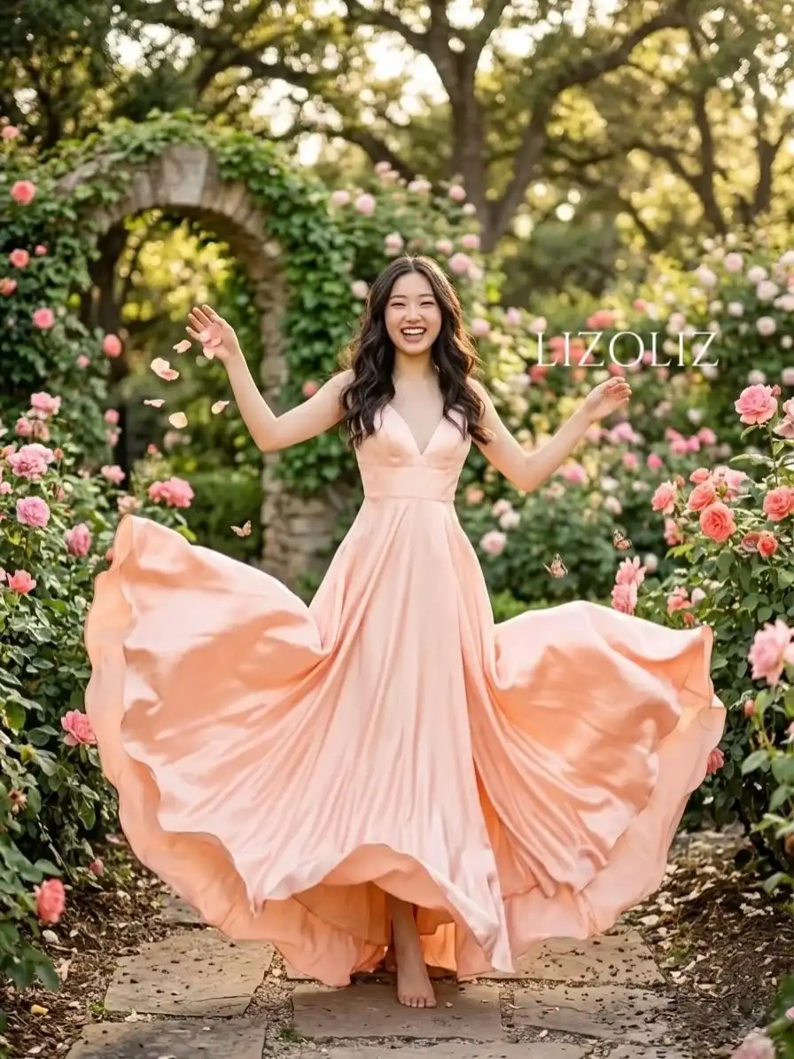 Peach A-Line Dress