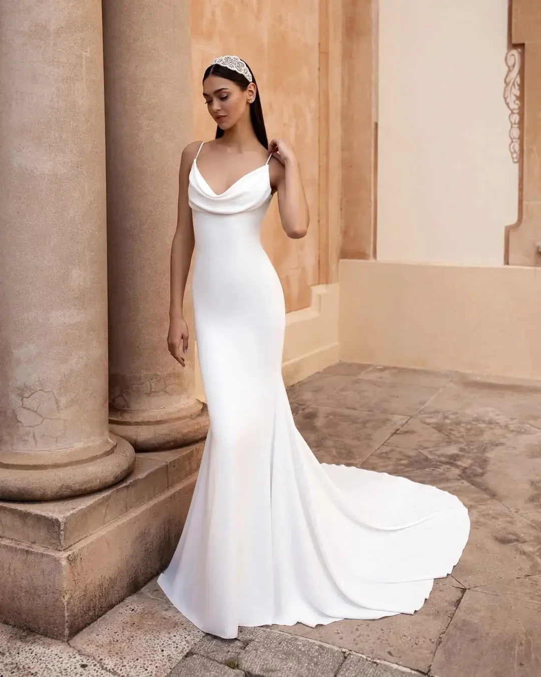 Satin Mermaid Dress With Thin Straps
