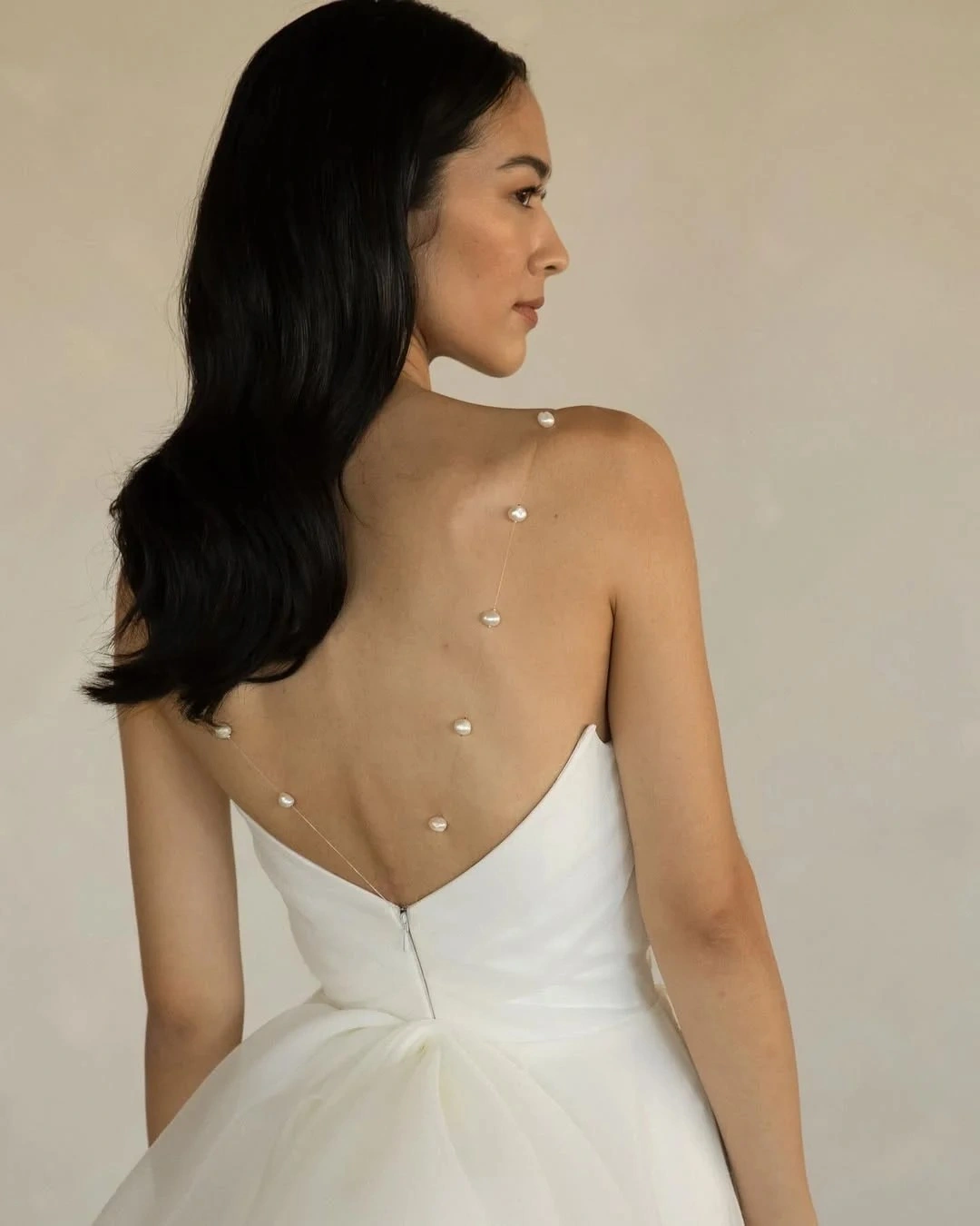 Pearl Strap Mermaid Wedding Dress