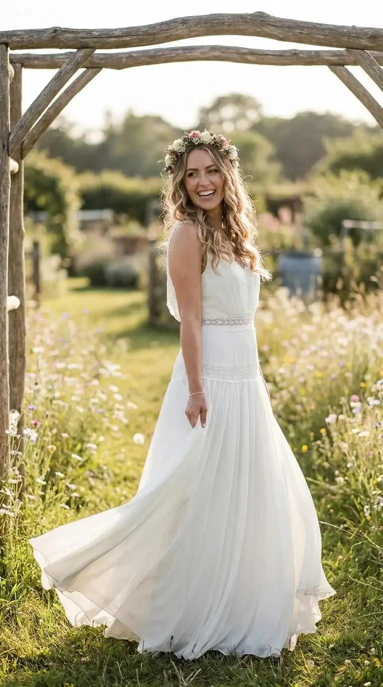Bohemian Chiffon Dropwaist Dress