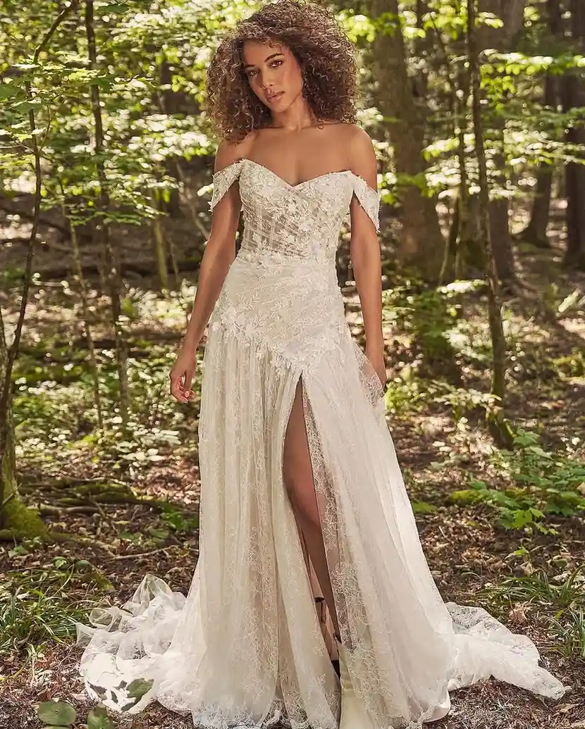 Off-the-Shoulder Dropwaist Dress