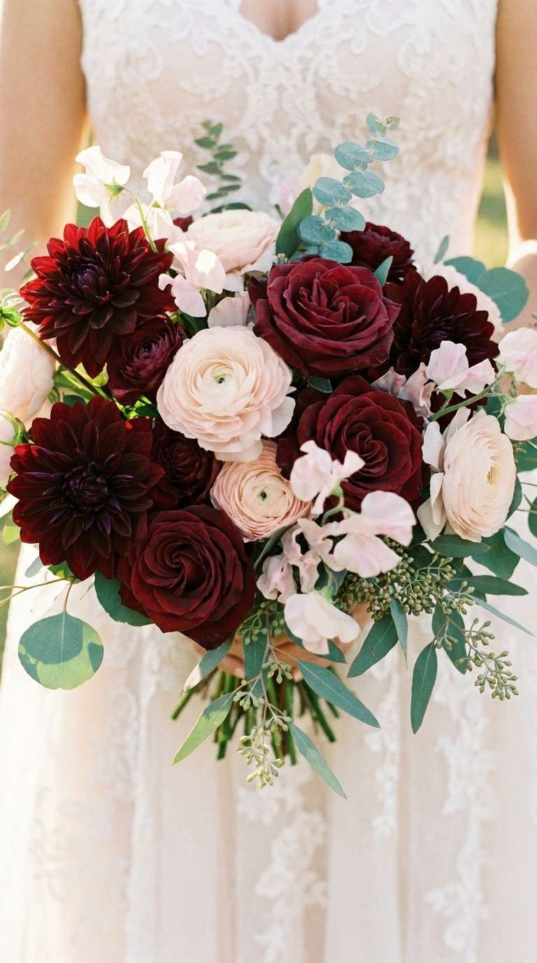 Burgundy and Blush Bouquet