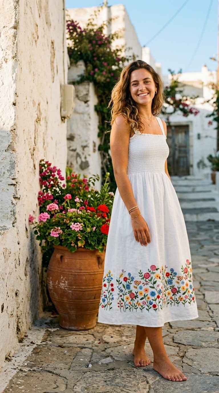 Embroidered or Smocked Dress