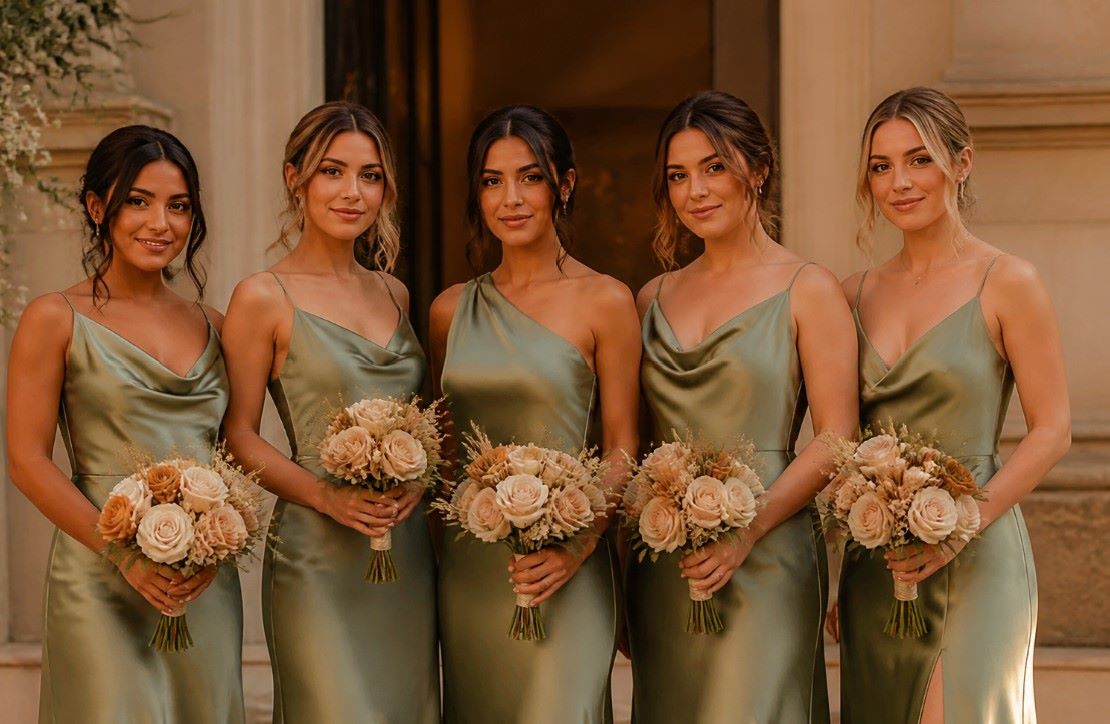 Silk Sage Green Bridesmaid Dresses for an Effortlessly Luxe Look